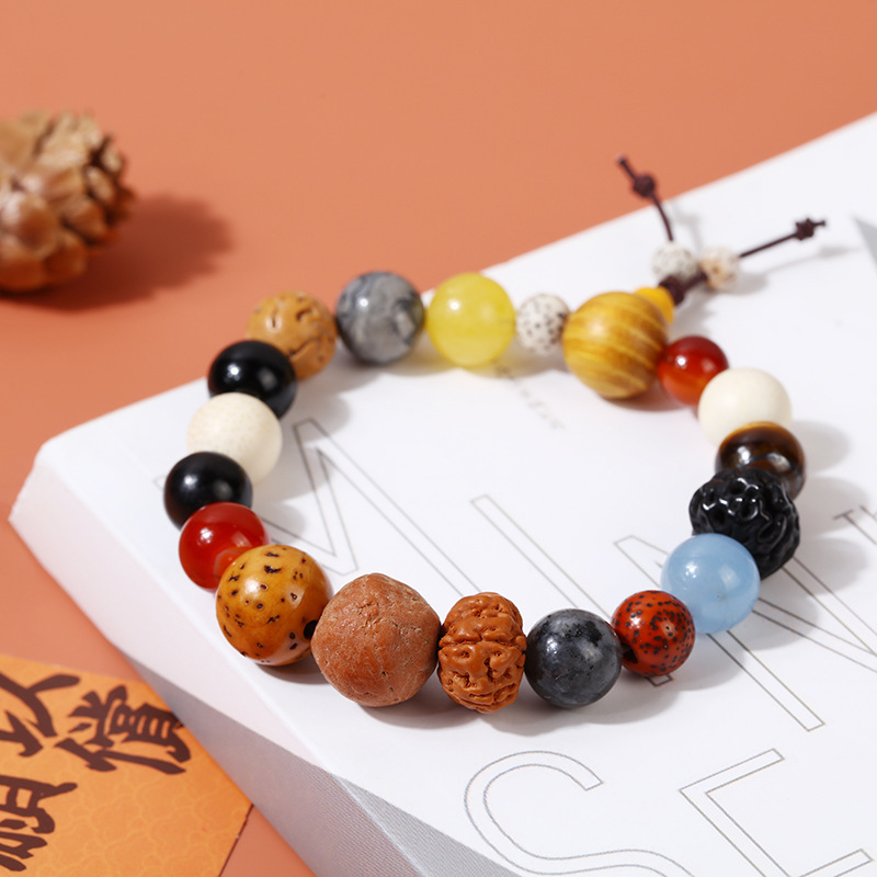 香灰琉璃朱砂十八籽菩提手串男单圈盘玩佛珠手链女小红书同款文玩详情19