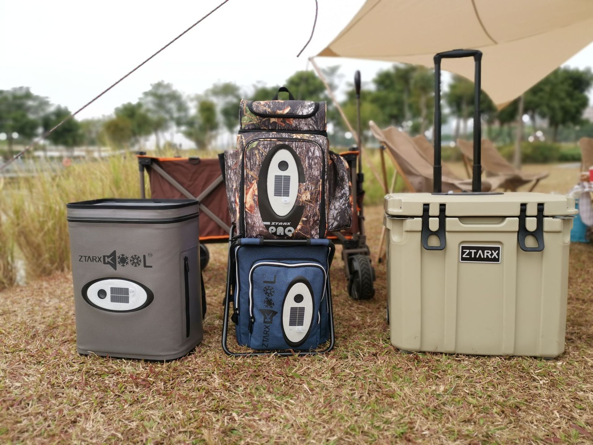 ZTARX Outdoor Picnic Bag, Solar charging, fresh-keeping ice pack, ice bag, LED Bluetooth speaker, double-shoulder picnic ice pack pic 6