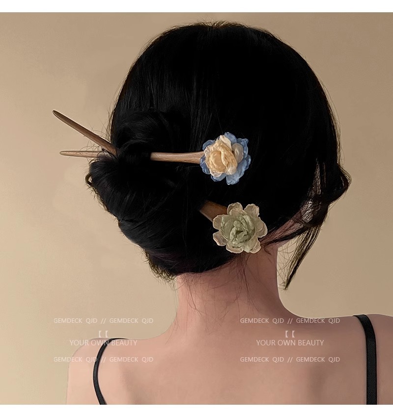 Dried flower hairpin, new Chinese-style high-end hairpin, wooden hairpin for women, ancient-style Hanfu headwear, Chinese-style walking hairpin pic 13