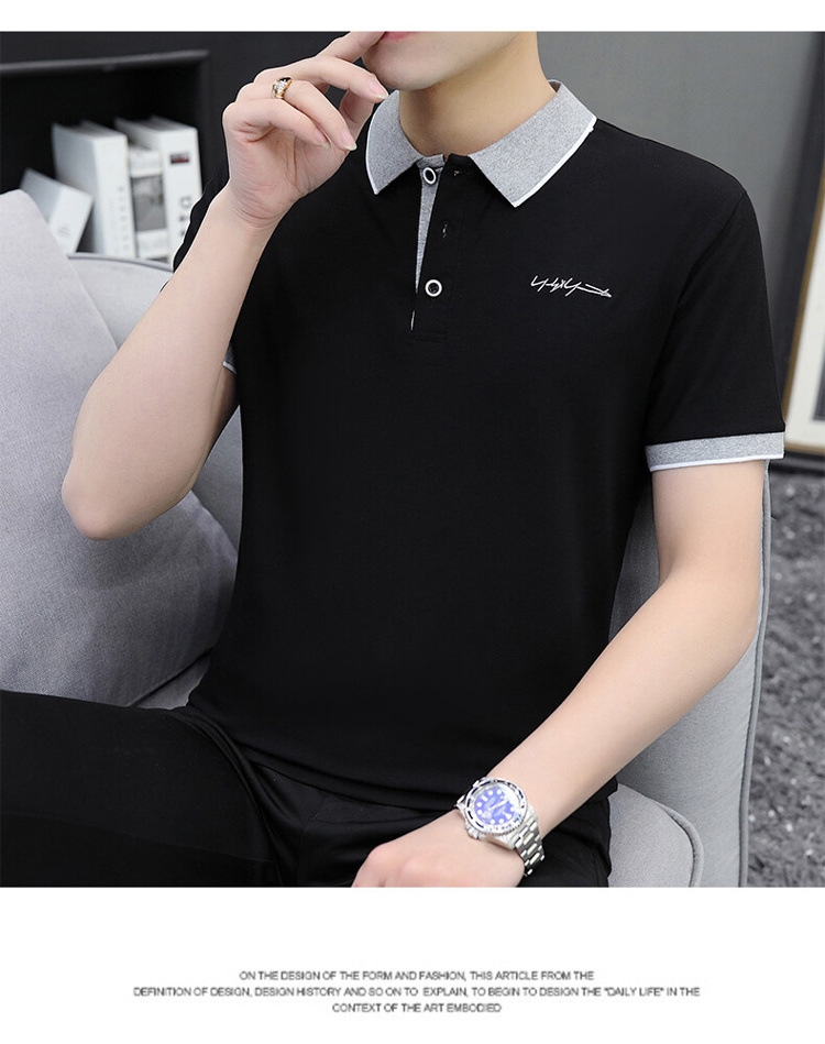 爆款纯棉短袖T恤男夏季新款翻领polo衫男士潮流详情21