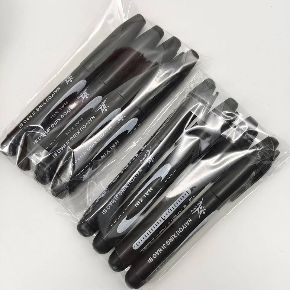4 marker pens in a bag: large large-headed pen, black ink-filled large-headed pen, blue and red oil-based express logistics pen pic 16