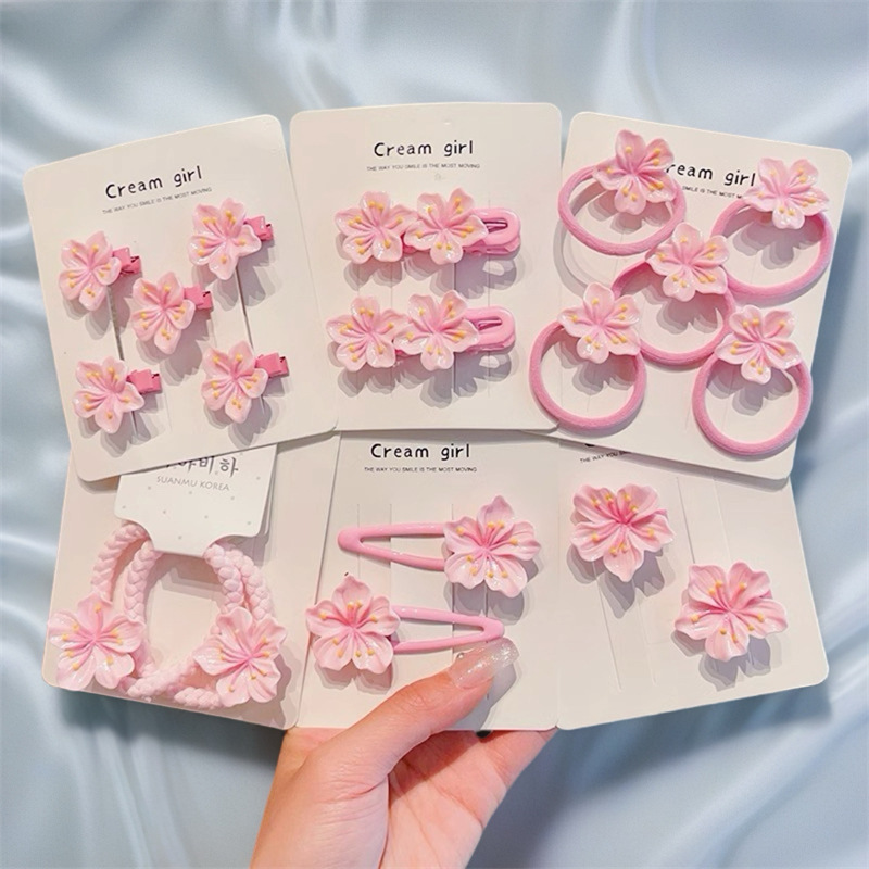 Fashionable cherry blossom set hair clips, girlish style hair clips, bangs clips, hair accessories, sweet hair bands, best-selling headwear and hair ties pic 2