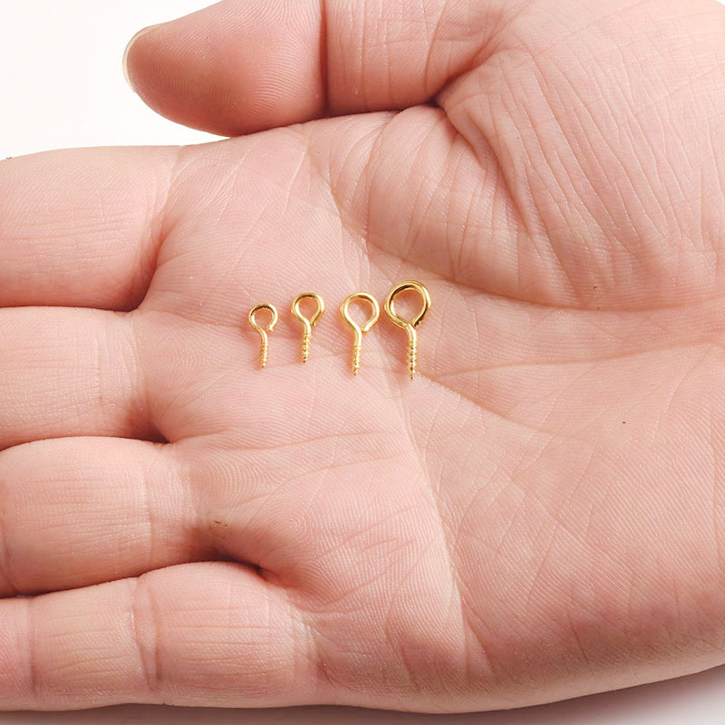 diy hand-made jewelry materials with sheep eye nails, sheep horn nails with rings, nail screws, thread rings, single-hole bead hanging ring accessories pic 5