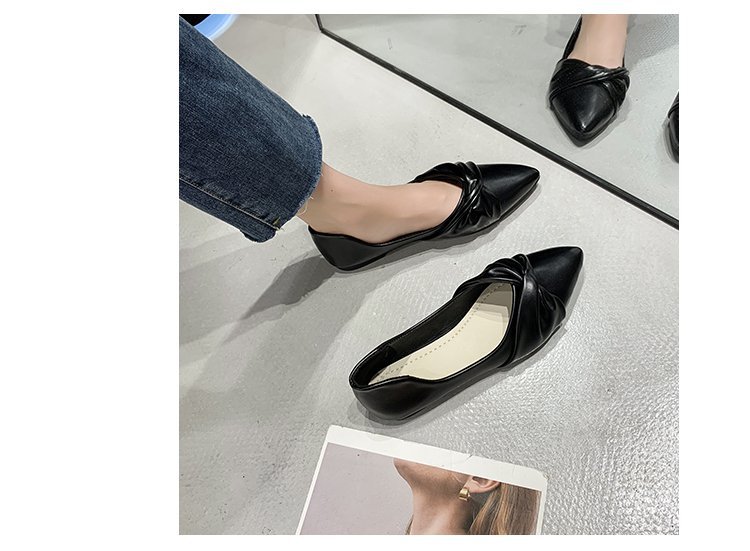 2022春季新款单鞋女时尚尖头浅口女士平底鞋蝴蝶结女鞋批发详情10