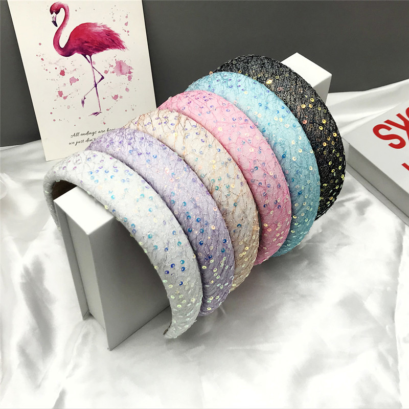 韩版3CM彩色丝光缎面布艺发箍刘亦菲同款纯色海绵头箍百搭发饰详情6