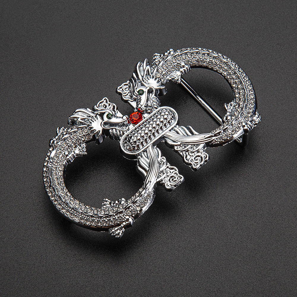 European and American cross-border jewelry figure-eight buckle leather head, figure-eight belt buckle faucet, diamond-point belt buckle, hardware buckle head factory pic 4