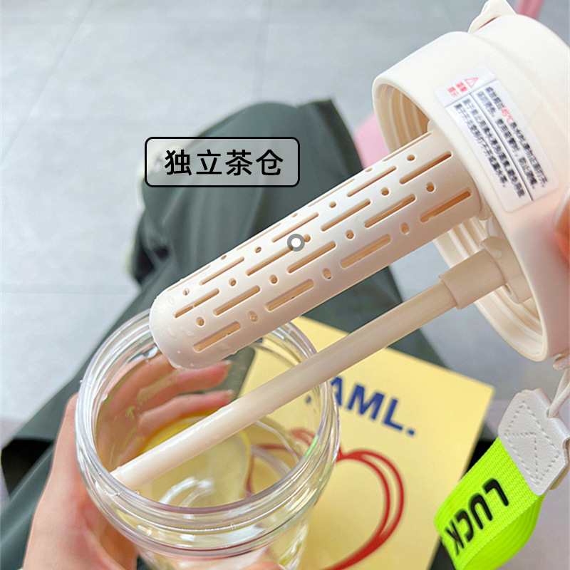 韩式高颜值学生水杯耐高温吸管咖啡杯花茶杯大容量便携塑料杯杯子详情9