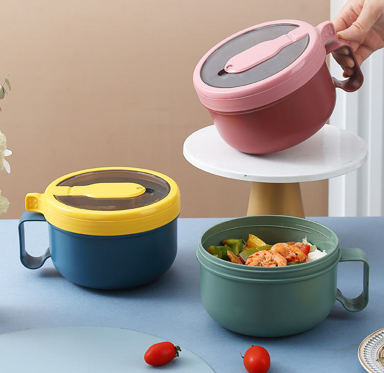 网红泡面碗学生便当盒带把手微波炉午餐宿舍大号保温上班便携饭盒详情7