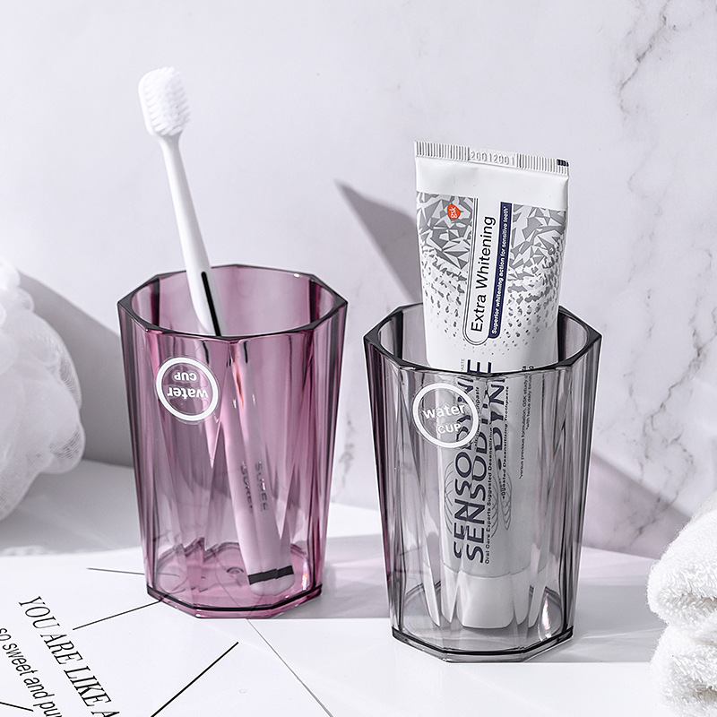 Transparent thickened washbasin cup, hotel brushing cup, homestay toothbrush cup, plastic cup, simple toothed cylinder without handle pic 2