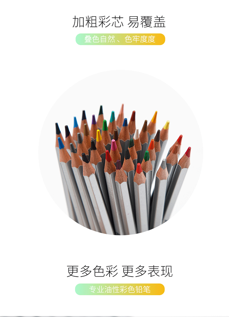 Wholesale of 72-color colored pencils in iron boxes, 36-color and 48-color art oil-based pencils, with built-in numbered coloring supplies pic 9