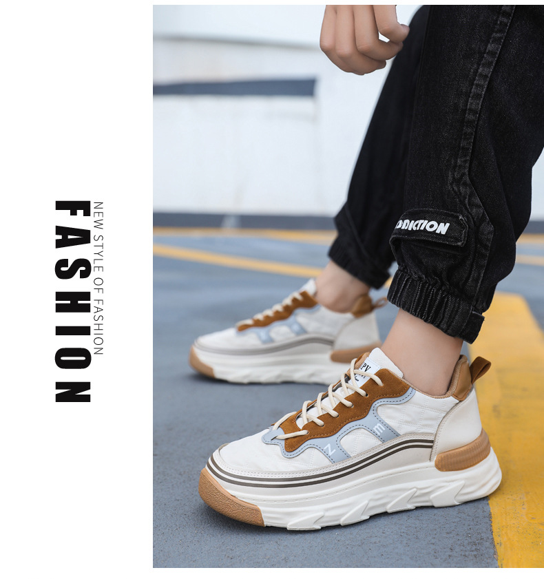 秋冬新款潮流小众厚底阿甘老爹鞋男士增高运动休闲鞋休闲板鞋男款详情9