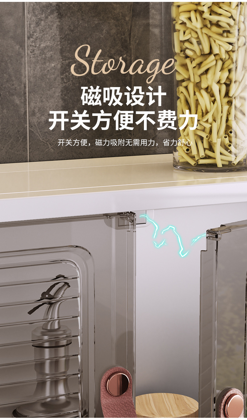 Non-drilling wall-mounted storage box cabinet, light luxury style, dust-proof wall-mounted storage box shelf, cosmetics pic 7