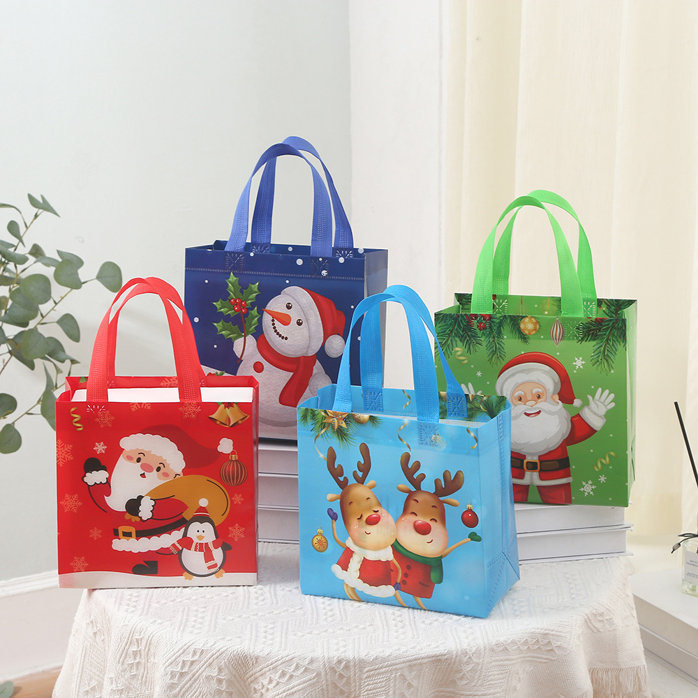 Birthday gift storage bag, non-woven fabric, Christmas handbag, foldable gift storage, shopping bag, waterproof bag. pic 3