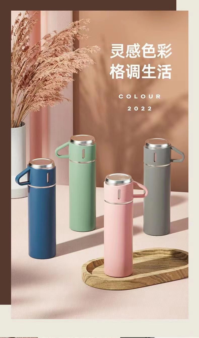 大容量一杯三盖304不锈钢保温杯儿童高档礼品盒装水杯批发印logo详情11