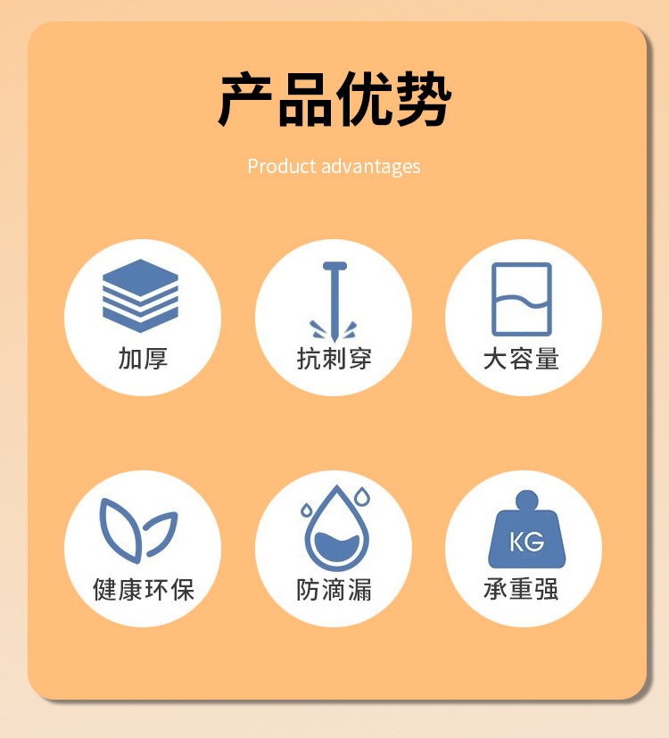 黑色大号垃圾袋酒店工厂物业商场环卫园林学校平口式一次性塑料袋详情3