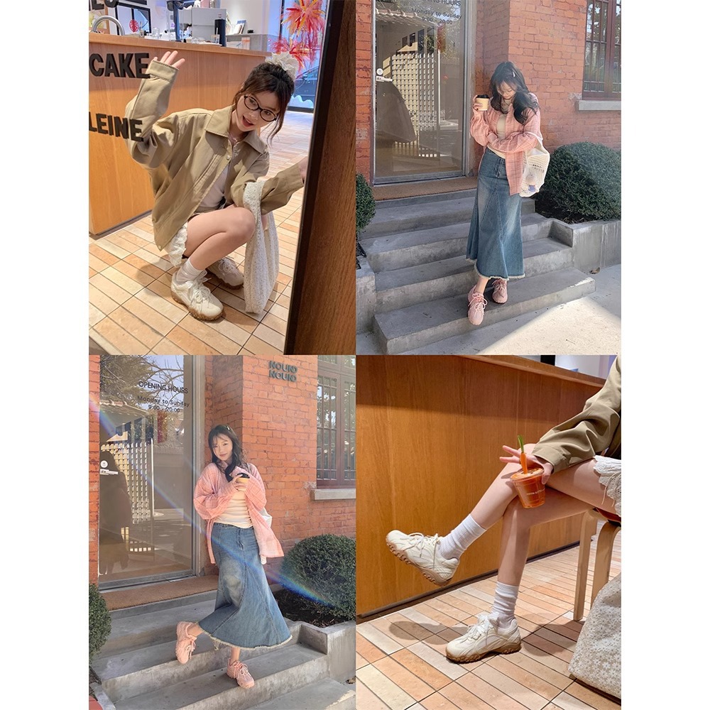 【zhike 之可】原创月牙底~蕾丝珍珠带内增高休闲阿甘鞋女德训鞋详情18