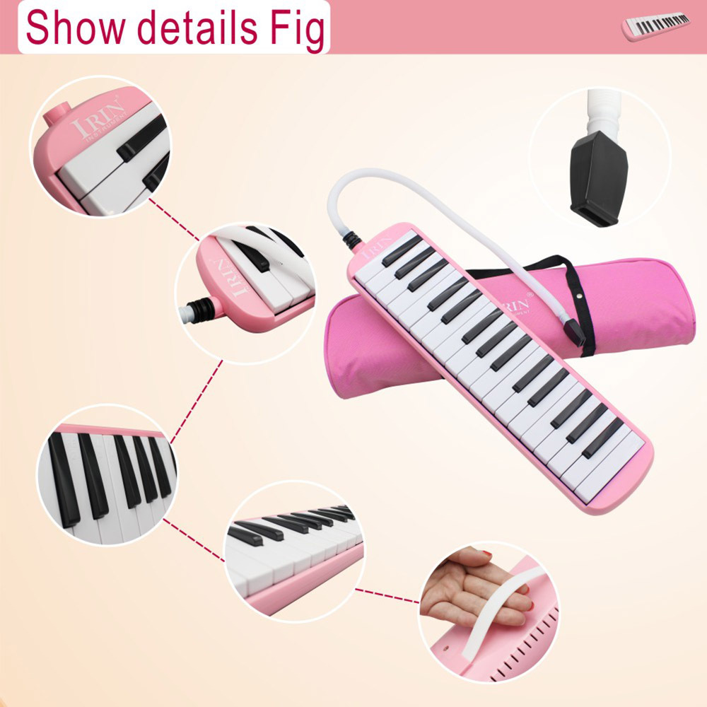 Factory wholesale IRIN 32-key harmonica for students, children and beginners to play in class, equipped with mouthpieces and pipes pic 3
