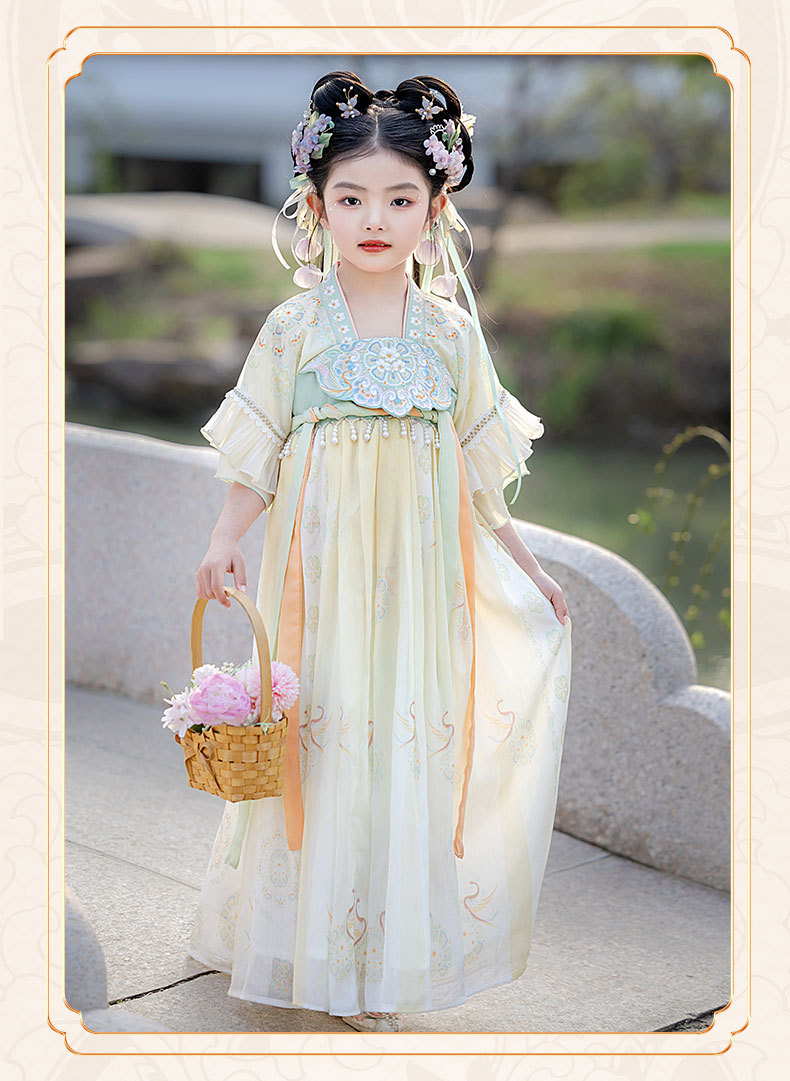 国潮女童汉服2025夏季新款儿童高端古装日常襦裙小女孩唐装连衣裙批发详情14