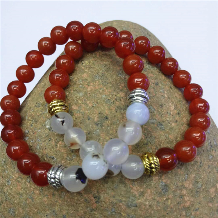 Guangshun Jewelry DIY Creative Jewelry: Red agate Tiger Stone bracelet, Ocean Chalcedony combination bracelet, Natural Stone bracelet pic 8