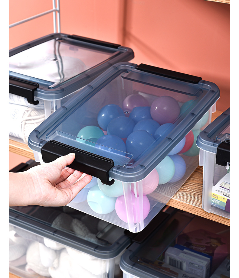 Storage box with lid, miscellaneous drawer, classification box, refrigerator storage box, portable medicine storage box, student stationery pic 11