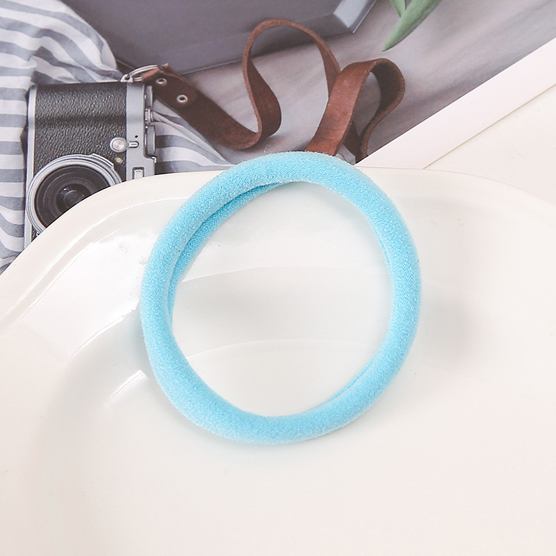 Wholesale of large colored towel loops, seamless adult rubber bands, high-elasticity ponytail tie, hair bands, headwear and hair ties pic 30