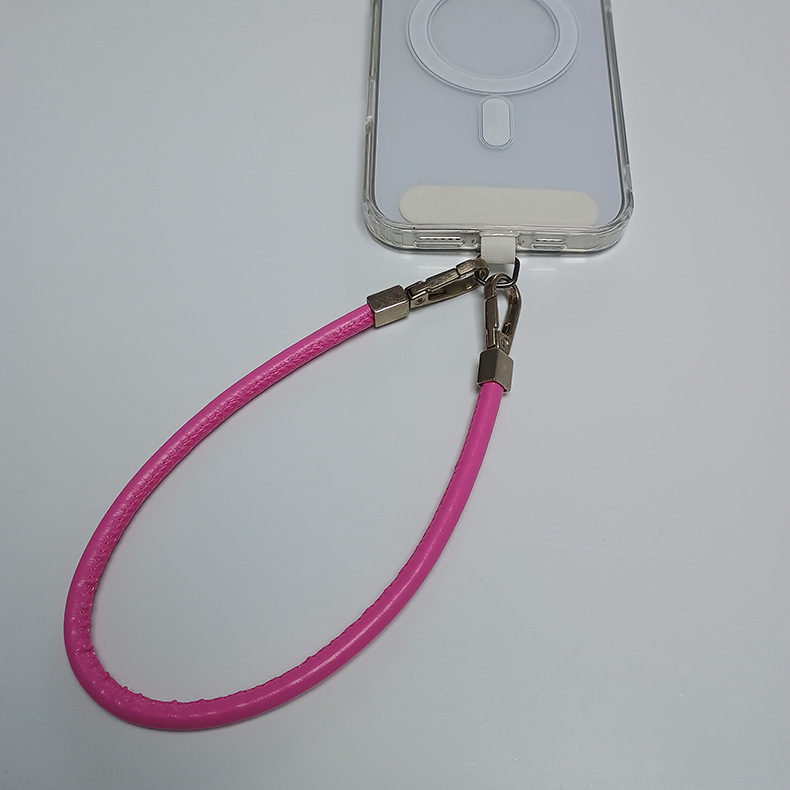 手机挂绳皮革手绳短款男女通用挂件手机链结实防丢水杯短款挂绳详情5