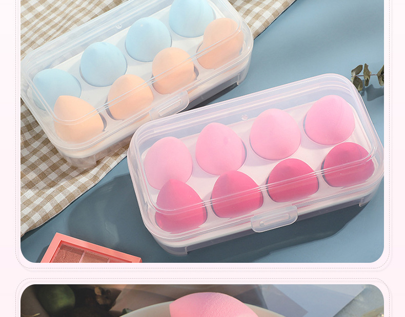 Egg box beauty egg set, super soft, no powder, makeup foundation puff, makeup egg dry and wet dual-purpose, 8 compartments pic 17