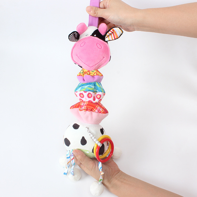Bebé animal música pull bell car colgante sin batería baby cart colgante bell peluche juguete pic 9