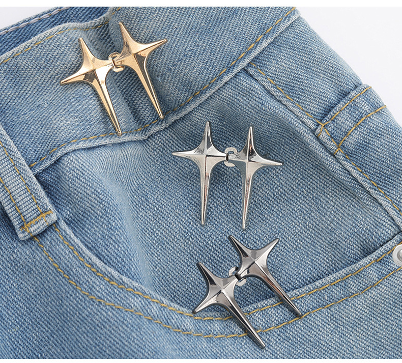 Detachable, nail-free and sewn waist-cinching button, reducing waist size from large to small, waist-cinching wonder, Cross star waist-cinching buckle, button-down pic 20