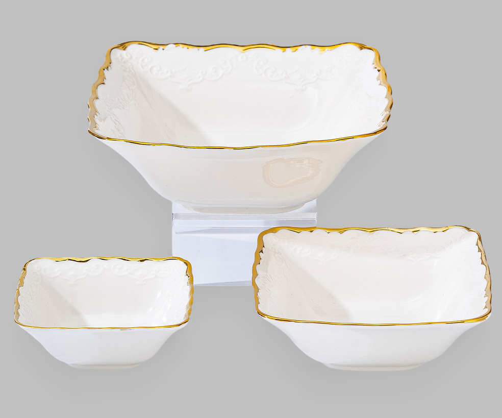 Wholesale of light luxury ceramic tableware sets, high-end gold-plated plates with gold edges pic 6
