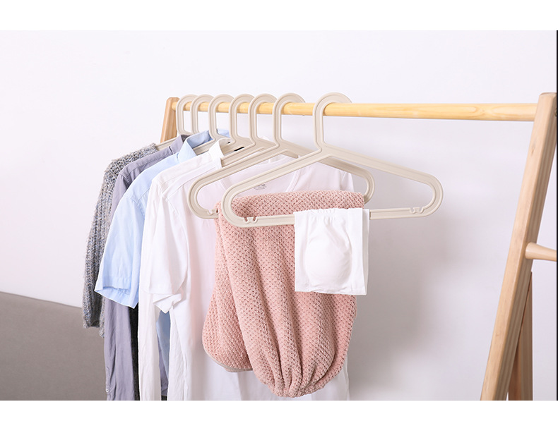 T-traceless clothes hanger, plastic drying hanger, household wardrobe, multi-functional hanging strap, white clothes hanger, dry and wet dual-purpose pic 12