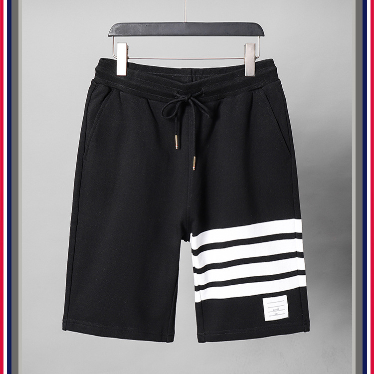 TB teñido teñido cuatro barras rayas moda hombre verano moda pantalones de algodón moda marca pantalones medios pantalones deportivos pantalones casuales hombres pic 46