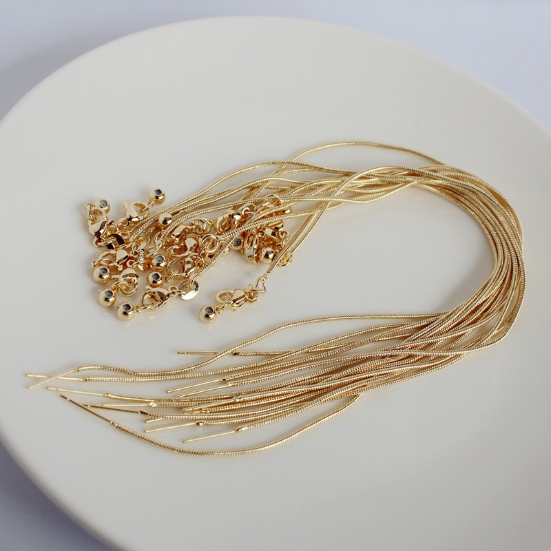 14K gold-plated color-preserving silicone snake bone universal adjustable bracelet diy handcrafted beaded bracelet semi-finished material pic 5