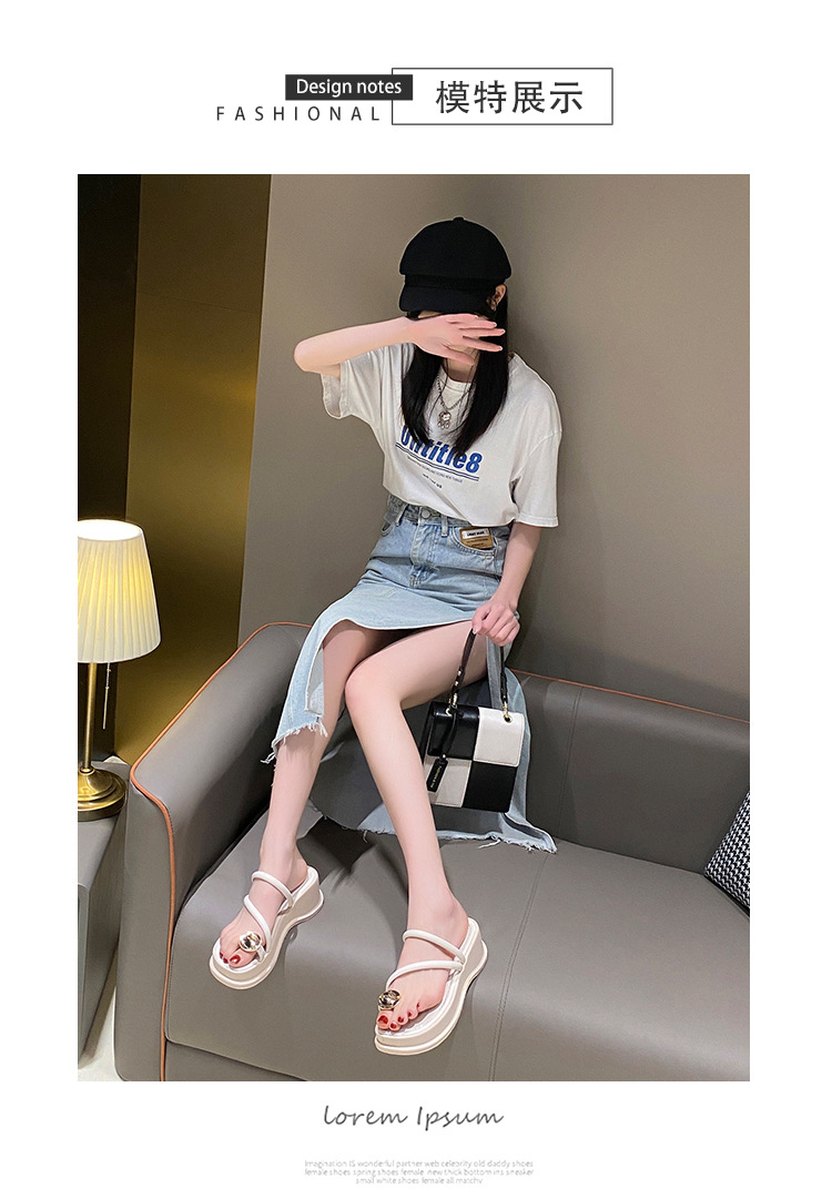 套趾凉拖鞋女夏外穿2023新款方头夹脚一字拖鞋休闲厚底凉鞋女代发详情6