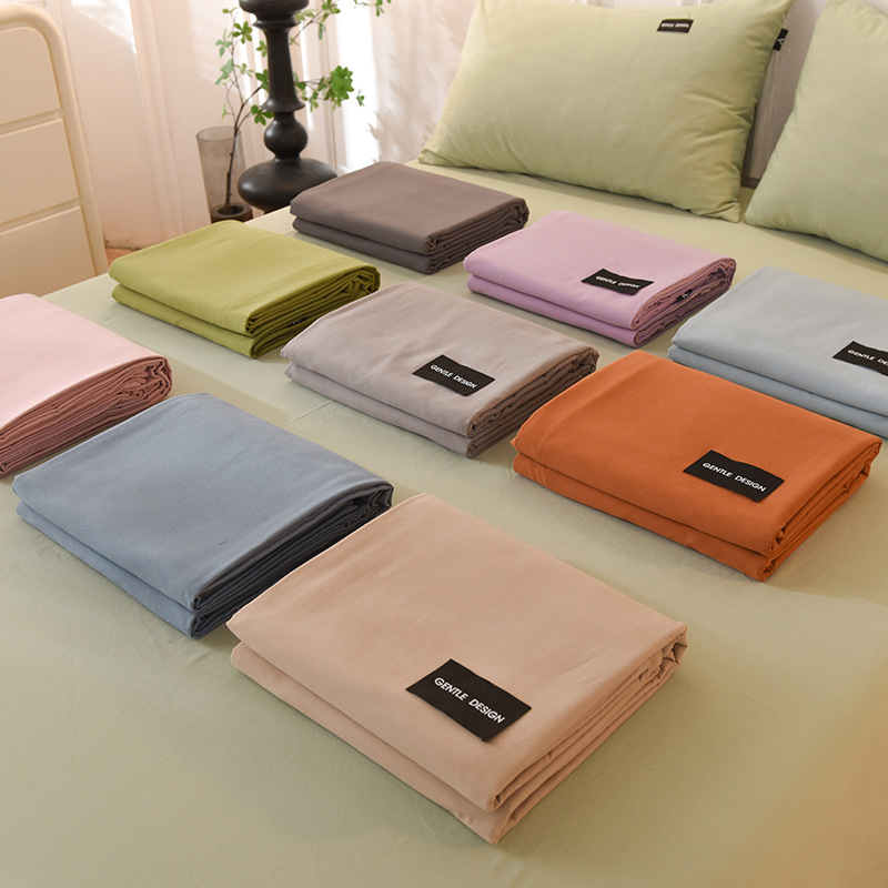 批发100纯棉磨毛四件套纯色A类母婴级无荧光超柔全棉被套床单子详情14