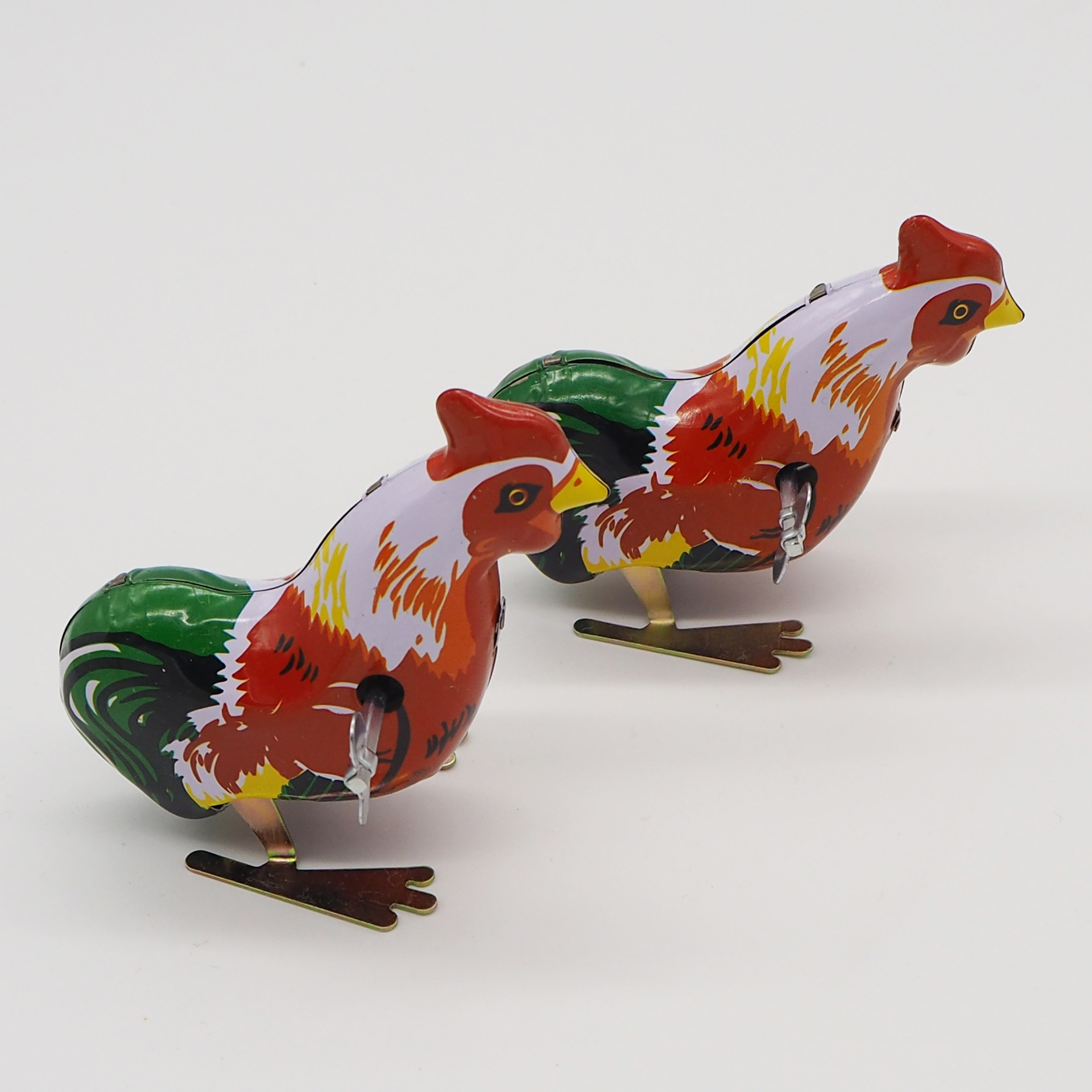 Nostalgic and retro pure handcrafted tin strip Rooster, Jumping Rooster, 80s generation tin toy collection, Douyin same style pic 2