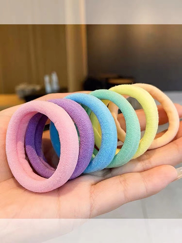 Exquisite canned rubber band hair tie for women, high-elasticity and durable hair tie, summer black hair band leather case headwear pic 4
