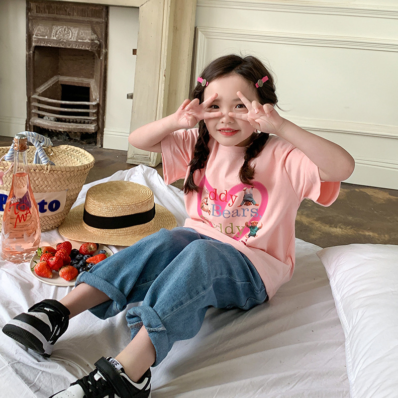 艾摩贝贝2023夏新款童装男女童宝宝可爱T恤儿童数码印花卡通短袖详情40