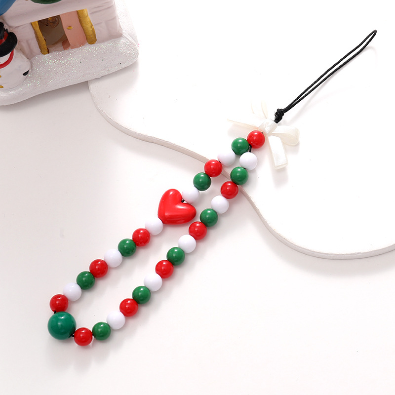New Christmas series mobile phone chain, Santa Claus beaded short Christmas tree pendant, wrist strap anti-loss chain pic 17