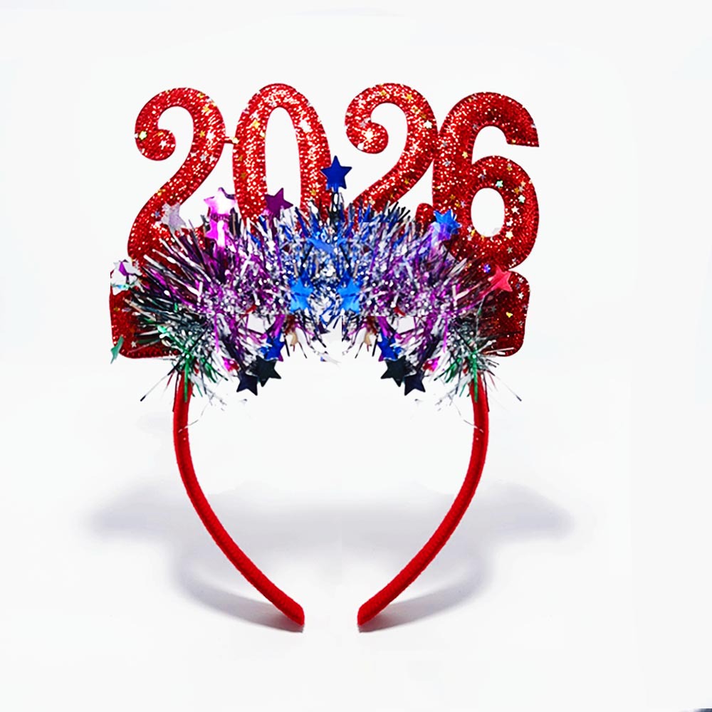 2026跨年新年数字发箍闪粉彩色头箍酒吧狂欢派对聚会装饰道具发饰详情2