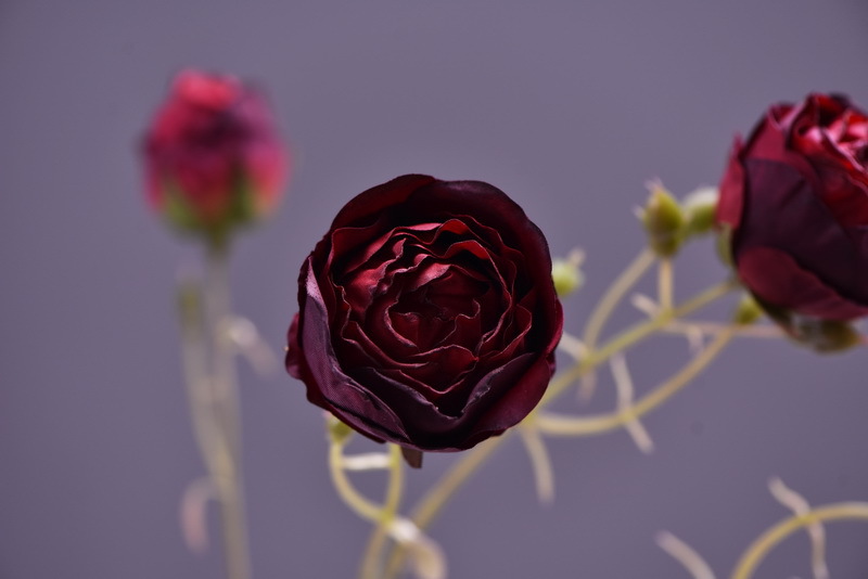 Simulated retro charred edge rose bud home, hotel, banquet table flower, high-end simulated rose, simulated dried flower pic 17