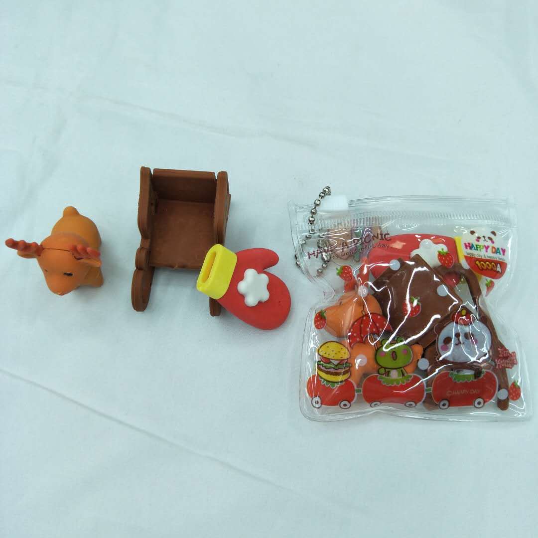 厂家定做小咕咚拉链袋装 圣诞小人帽子靴子造型套装学生奖品批发详情3