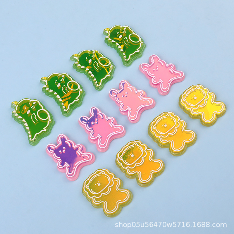 Wholesale of acrylic colorful and cute little animal pieces, handcrafted keychains, hair accessory materials pic 6