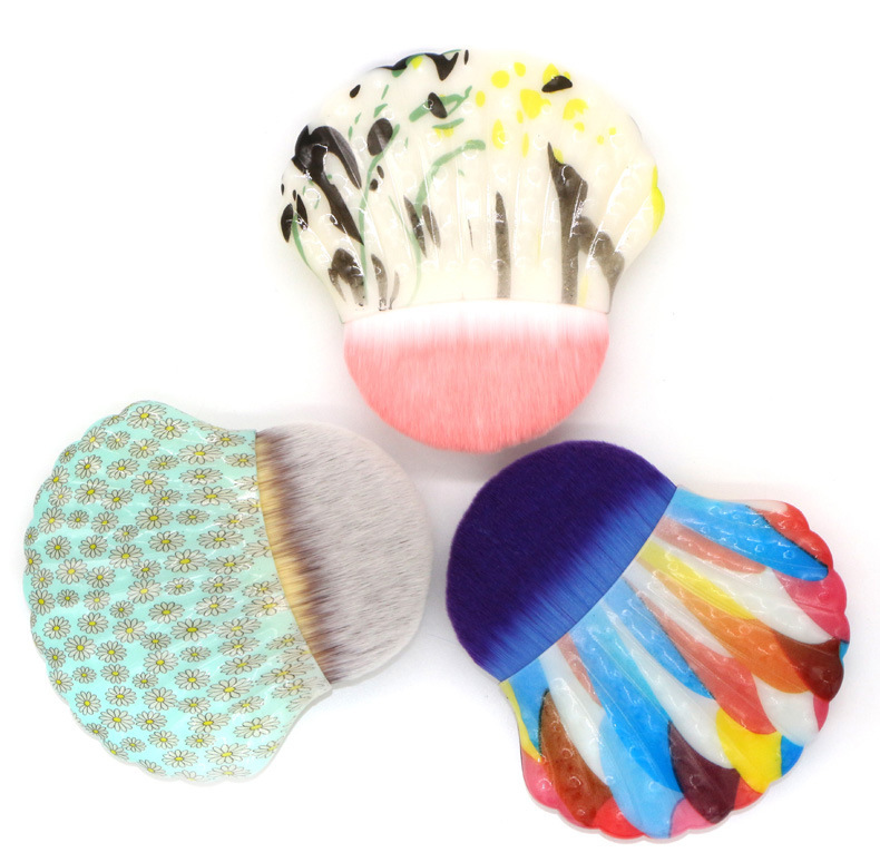 Factory direct sales of cross-border fan-shaped shell-shaped foundation brushes, single multi-functional semi-circular blush brushes and beauty brush tools pic 15