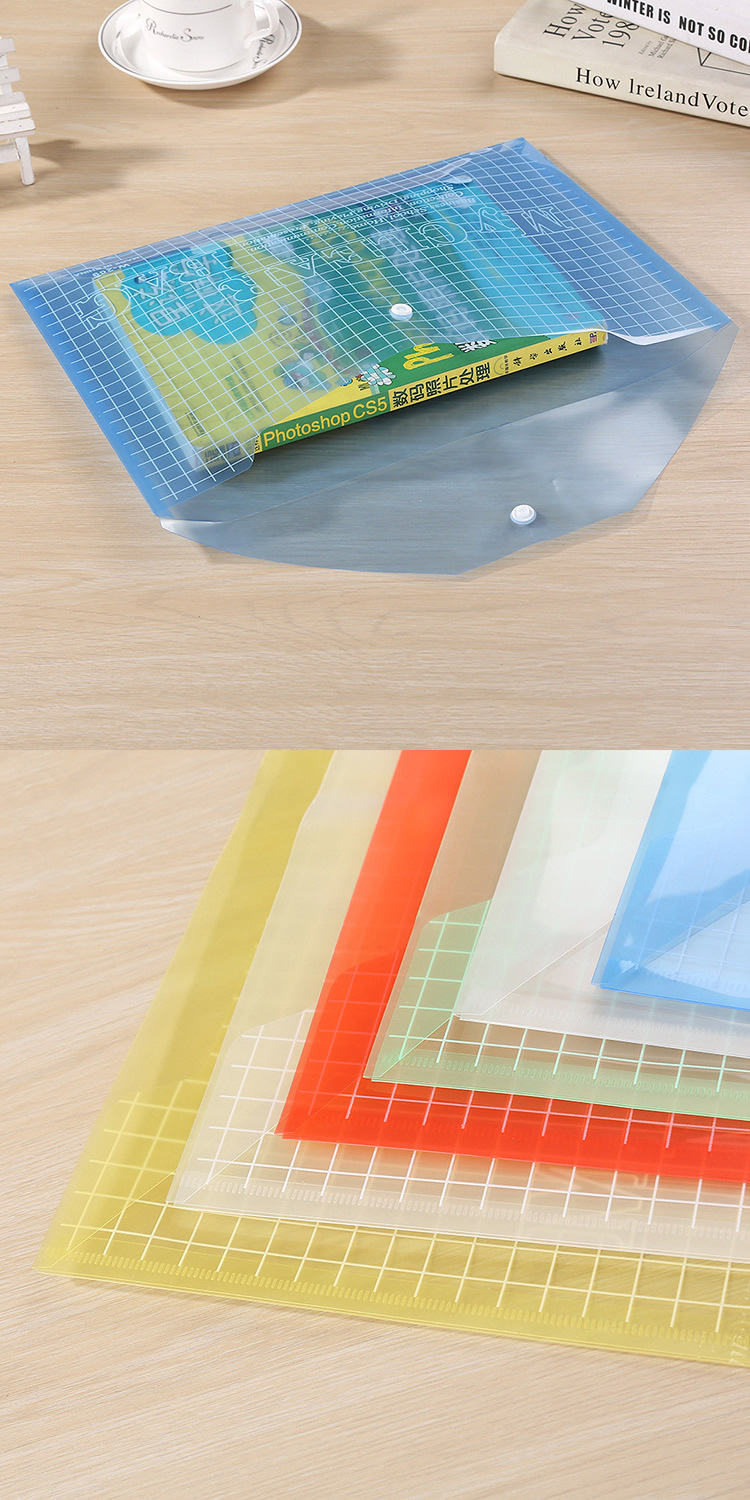 Special offer: 20 sets of W209 button-down transparent file bags, A4 plastic file storage bags for student test papers pic 5