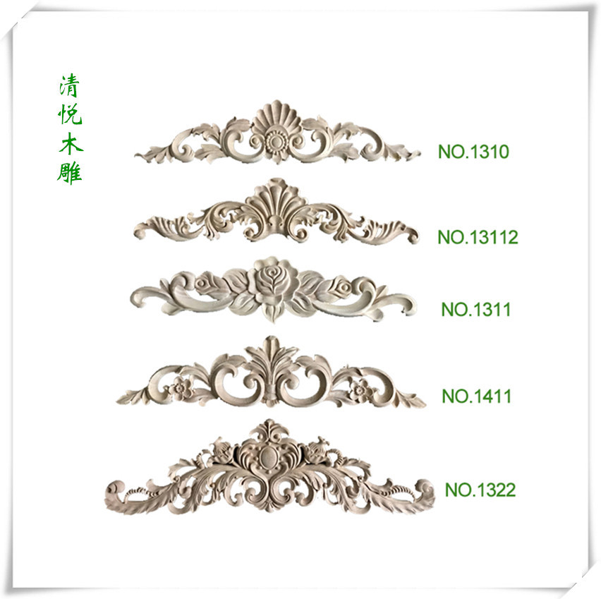 Wood carvings, oak solid wood decals, decorative pieces, European-style cabinet doors, furniture, exquisite relief long decals pic 1