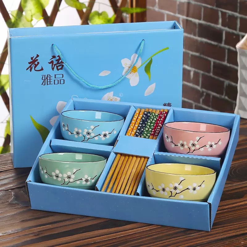 Gift bowls and plates, ceramic bowls, tableware gift boxes, small gifts for opening events, wholesale sets of bowls, complimentary sets of bowls and chopsticks pic 12