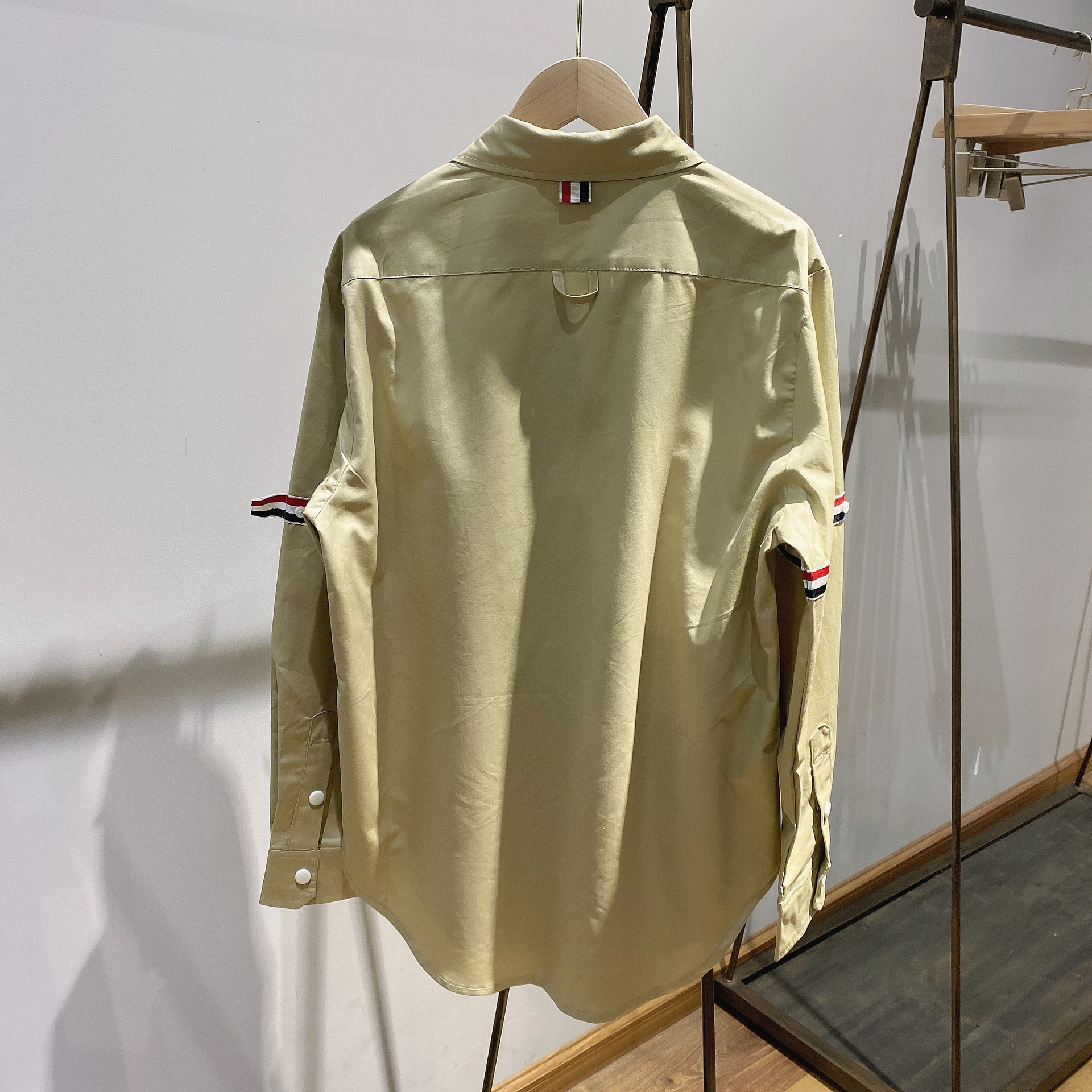 TB casual trendy brand poplin slim-fit solid white shirts for men and women, Oxford fabric shirts for women with long sleeves pic 116