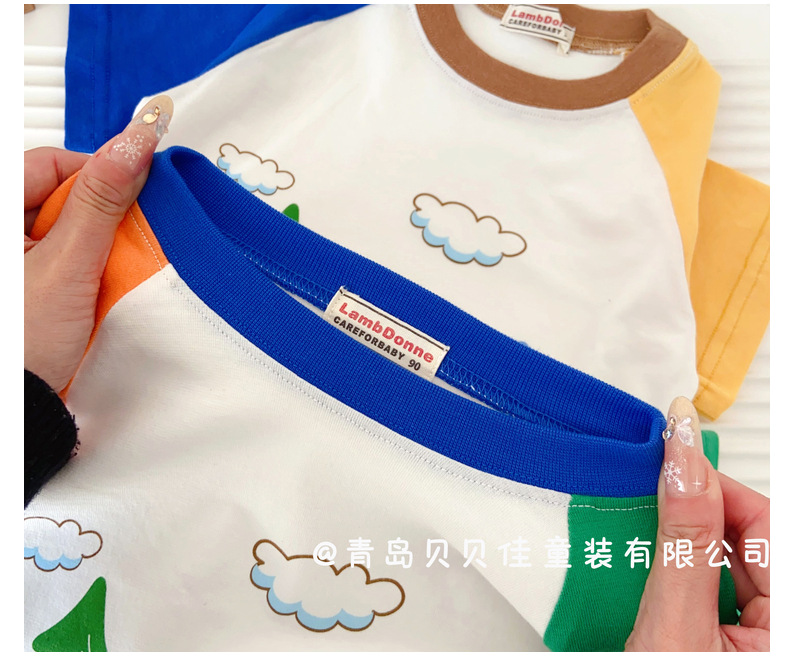 儿童短袖t恤夏装火车半袖日系卡通儿童插肩短袖潮牌外贸童装批发详情33