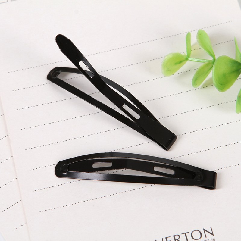 Wholesale of 12 Korean-style black BB clips, lacquered black bangs hair clips, 2-yuan street stall supply pic 1